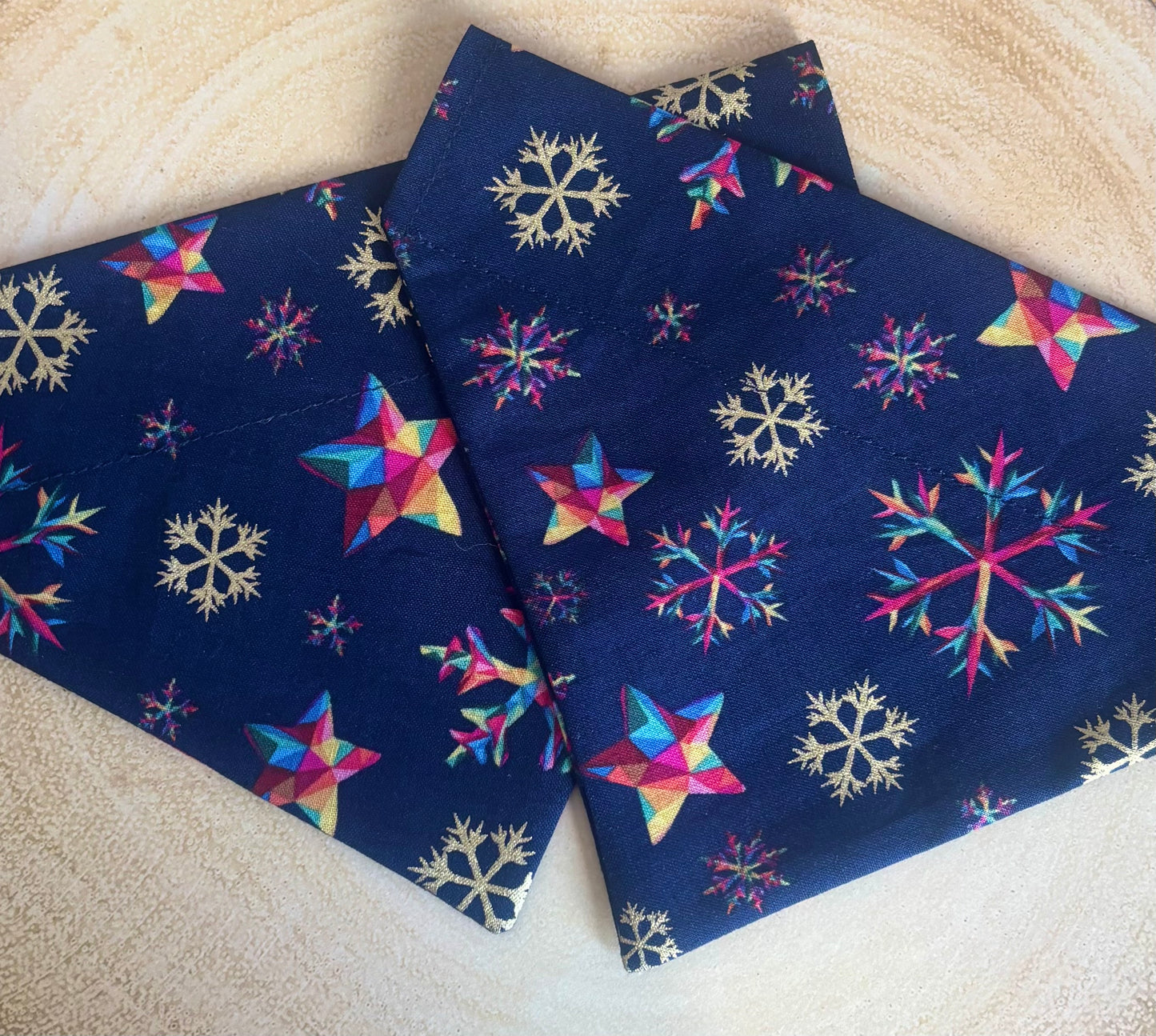 Snowflakes & Stars Dog Bandana / Cat Bandana